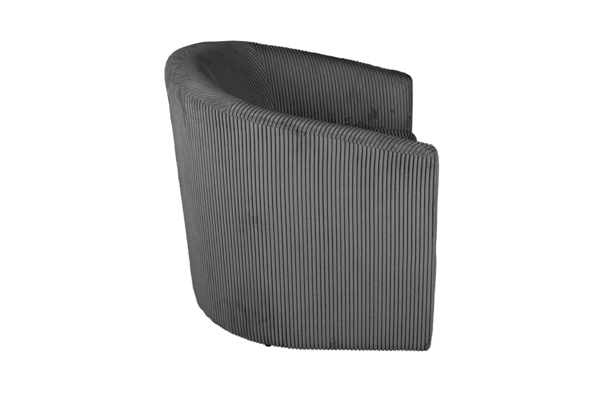 Dark Gray Corduroy Accent Chair - Plush Upholstered Swivel