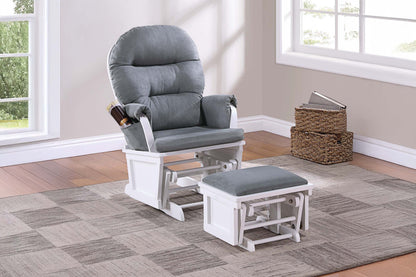 Glider Chair w Ottoman Dark Gray Microfiber Luxurious Gliding Motion