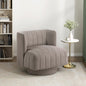 Modern Swivel Chair Upholstered Comfort Taupe Stylish Living Room Furniture 1pc Accent Chair Contemporary Design Barrel Back
