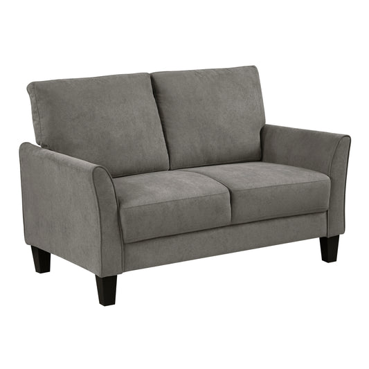 Modern Contemporary Upholstered Loveseat Brown Gray Plush Seat Comfort Durable Solid Wood Living Room Furniture 1pc