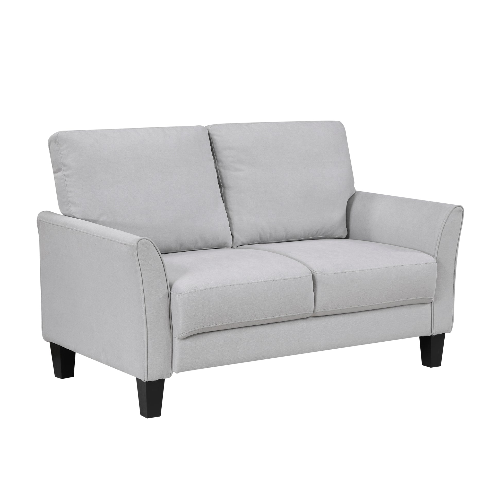 Modern Contemporary Upholstered Loveseat Gray Plush Seat Comfort Durable Solid Wood Living Room Furniture 1pc