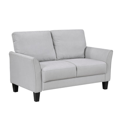 Modern Contemporary Upholstered Loveseat Gray Plush Seat Comfort Durable Solid Wood Living Room Furniture 1pc