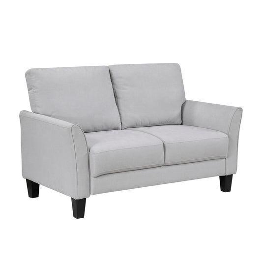 Modern Contemporary Upholstered Loveseat Gray Plush Seat Comfort Durable Solid Wood Living Room Furniture 1pc