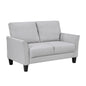 Modern Contemporary Upholstered Loveseat Gray Plush Seat Comfort Durable Solid Wood Living Room Furniture 1pc