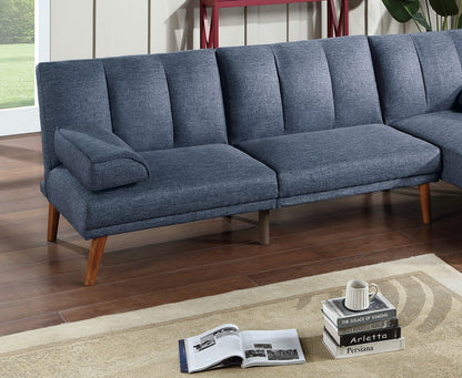 Navy L-Shaped Sectional Sofa - Modern Comfort
