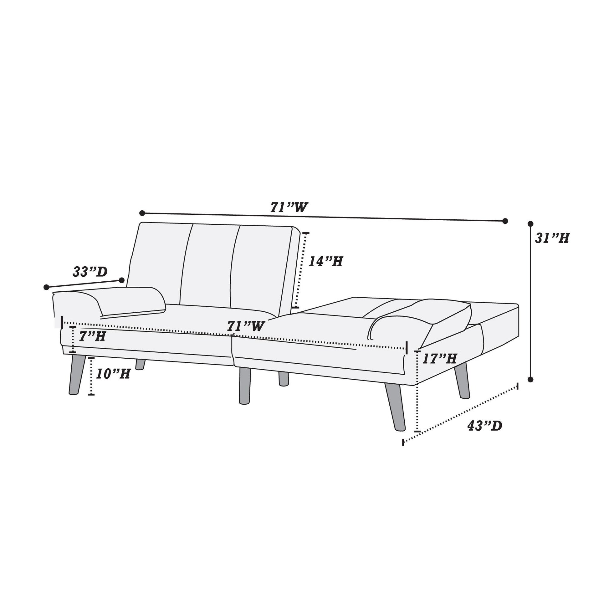 Navy L-Shaped Sectional Sofa - Modern Comfort