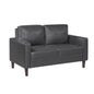 Modern Style Dark Gray Faux Leather Upholstered Love Seat Comfortable Cushion Back Seat Solid Wood Living Room Furniture 1pc