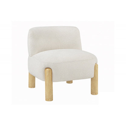 Cream Plywood Armless Chair - Modern Accent Chair