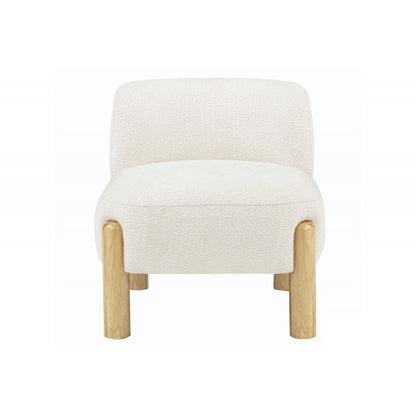 Cream Plywood Armless Chair - Modern Accent Chair