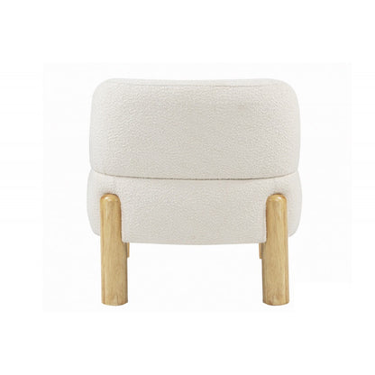 Cream Plywood Armless Chair - Modern Accent Chair