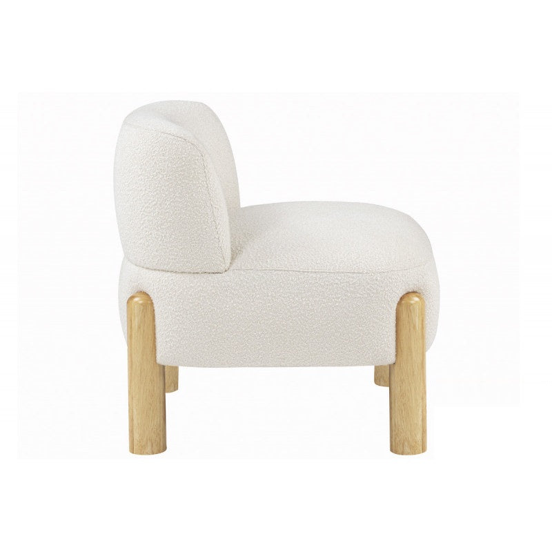 Cream Plywood Armless Chair - Modern Accent Chair