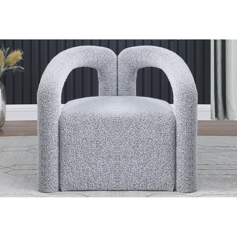 Modern Gray Boucle Accent Chair - Living Room Comfort
