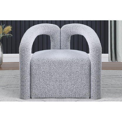 Modern Gray Boucle Accent Chair - Living Room Comfort