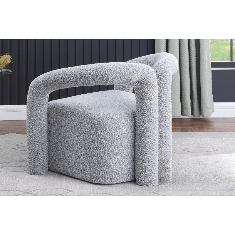 Modern Gray Boucle Accent Chair - Living Room Comfort