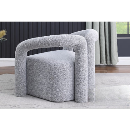 Modern Gray Boucle Accent Chair - Living Room Comfort