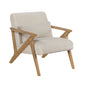 Upholstered Accent Chair with Pillow Beige Soft Corduroy Foam Seat Cushion Solid Rubberwood Modern Home Furniture 1pc