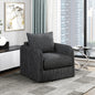 Contemporary Accent Chair Swivel Base Comfort Plush Upholstery Black White Stripe Modern Living Room Furniture 1pc