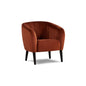 1pc Contemporary Modern Accent Chair Striking Barrel Design Upholstered Vibrant Burnt Orange Fabric