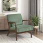 Modern Accent Chair with Pillow Green Plush Corduroy Upholstery Home Furniture 1pc Armchair Solid Rubber Wood Frame