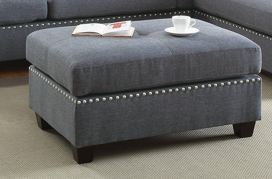 3-Piece L-Shaped Sectional Sofa - Light Grey-Blue