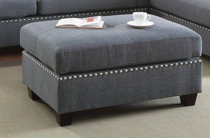 3-Piece L-Shaped Sectional Sofa - Light Grey-Blue