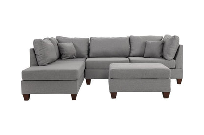 Grey L-Shaped Sectional Sofa - 3 Pieces Dining Room for Living Room