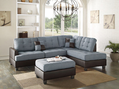 Grey L-Shaped Sectional Sofa - 5 Seat Primary Living Space