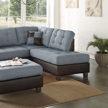 Grey L-Shaped Sectional Sofa - 5 Seat Primary Living Space