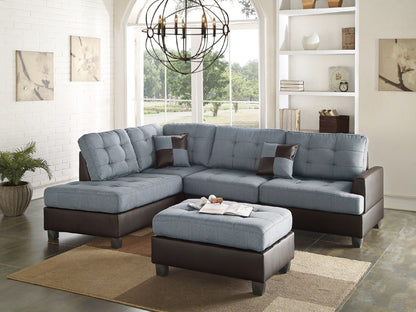 Grey L-Shaped Sectional Sofa - 5 Seat Primary Living Space