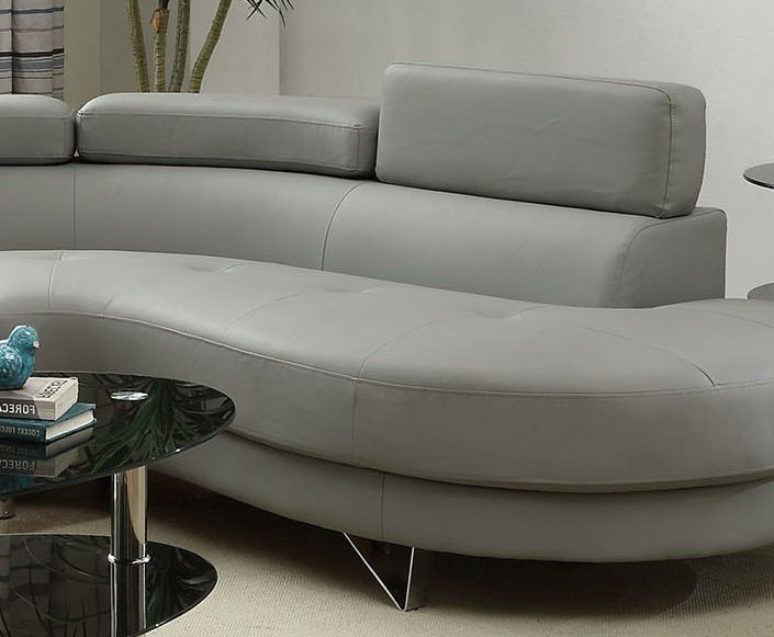 Light Grey L-Shaped Sectional Sofa - 4 Seat