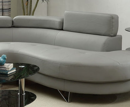 Light Grey L-Shaped Sectional Sofa - 4 Seat