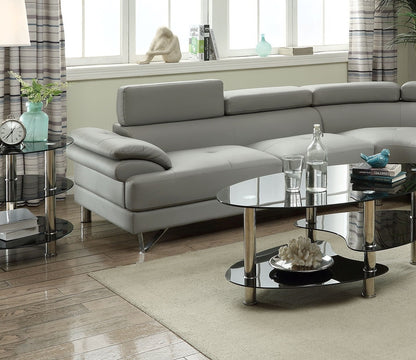 Light Grey L-Shaped Sectional Sofa - 4 Seat