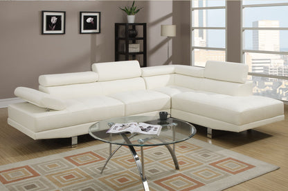 White L-Shaped Sectional Sofa - 5 Seats