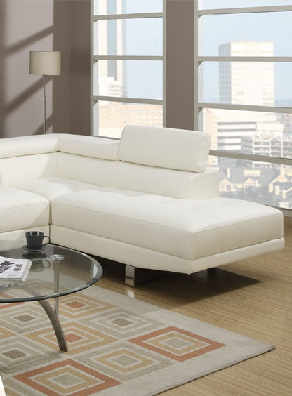 White L-Shaped Sectional Sofa - 5 Seats
