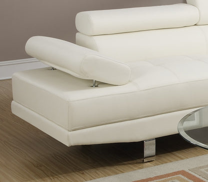 White L-Shaped Sectional Sofa - 5 Seats
