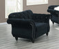 Formal Luxury Look 1pc Black Velvet Chair Living Room Furniture Plush Tufted Back Seat Chair Couch