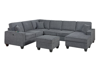 5 Seat Gray Sectional Sofa - Modern Living Room Furniture