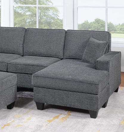 5 Seat Gray Sectional Sofa - Modern Living Room Furniture