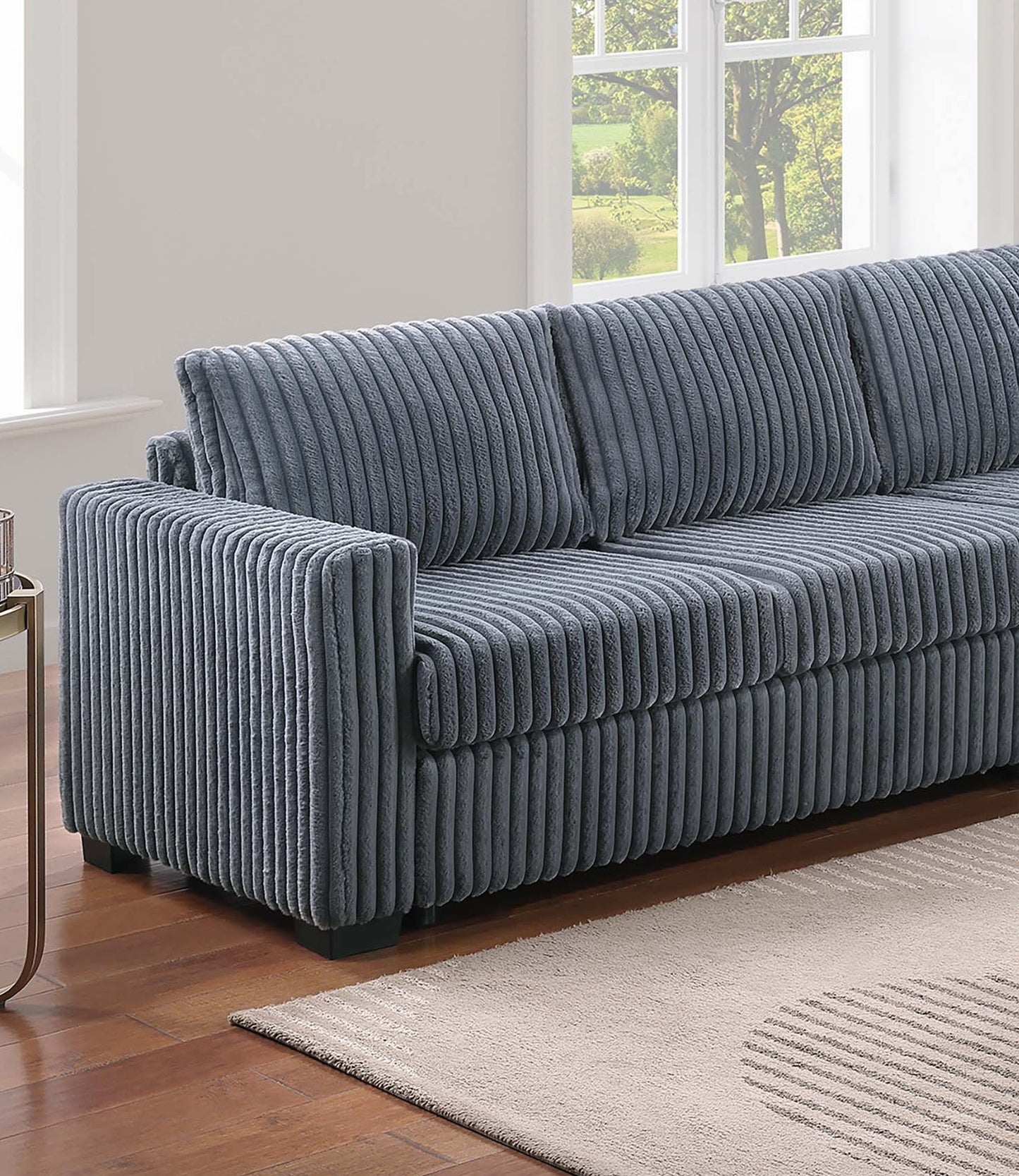 Dark Gray 5 Seat Sectional Sofa - Modern Primary Living Space