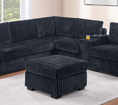 L-Shaped Corduroy Sectional - Plush Comfort & Storage