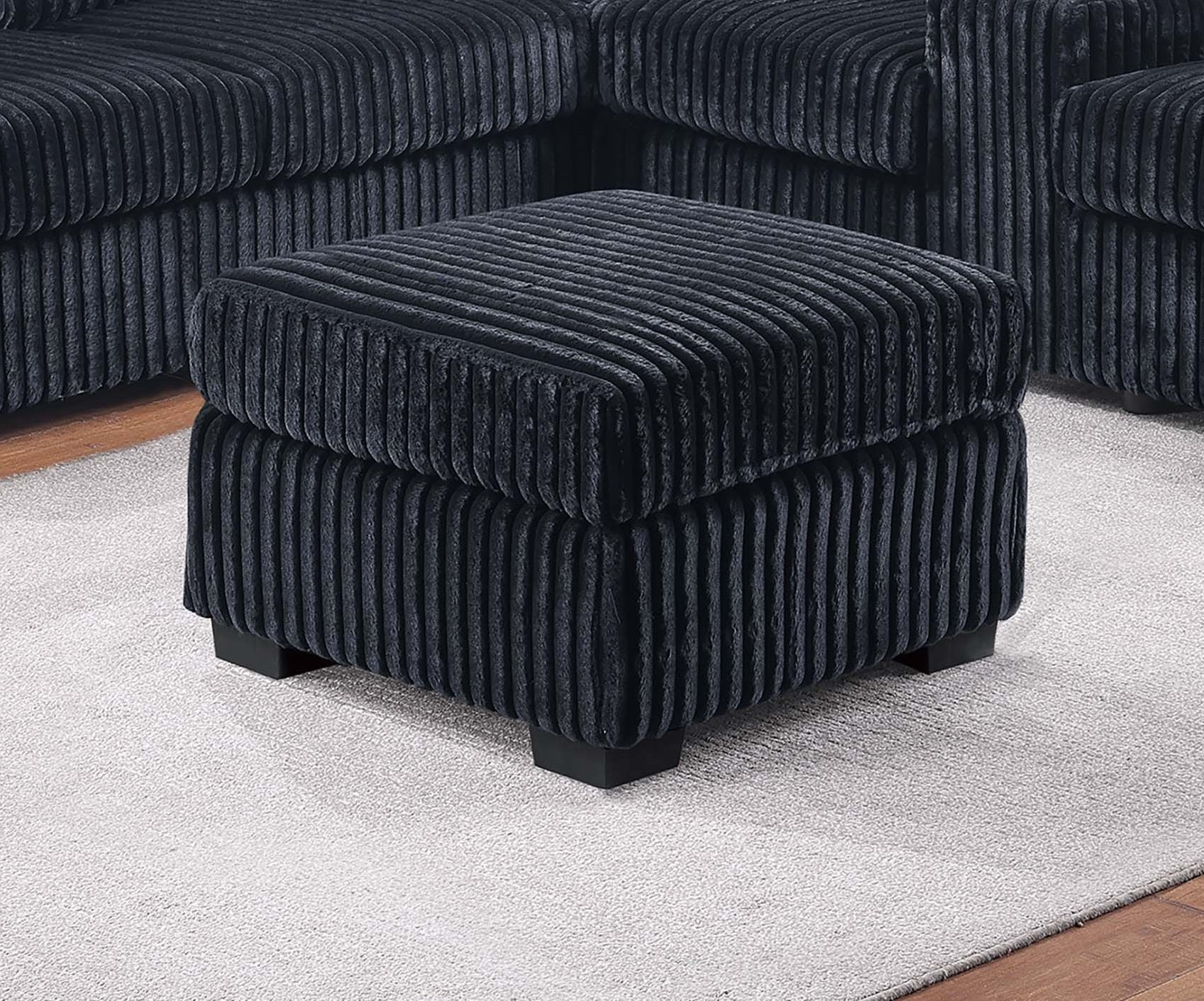 L-Shaped Corduroy Sectional - Plush Comfort & Storage