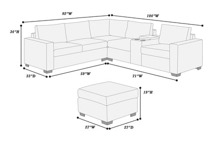 L-Shaped Corduroy Sectional - Plush Comfort & Storage