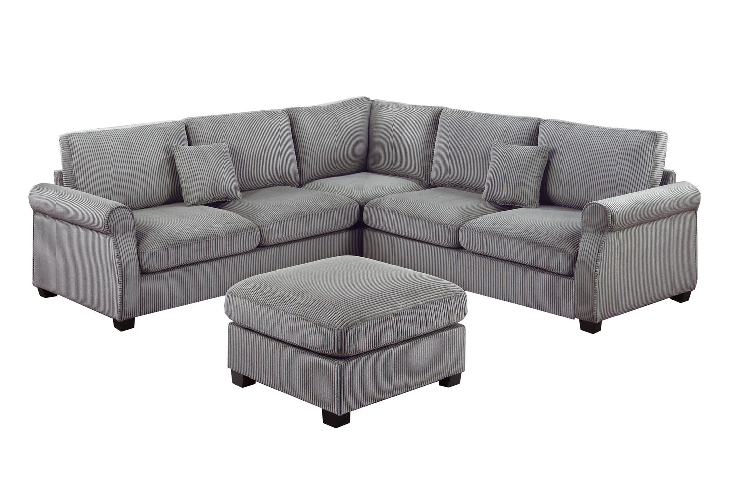 Fog Corduroy 4 Seat Sectional Sofa - Modern Living Room