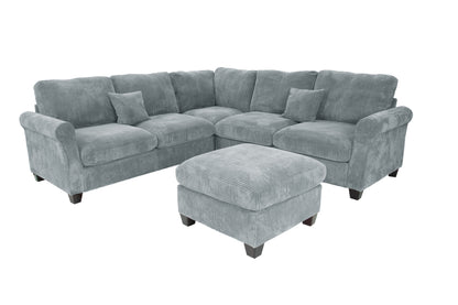 Fog Corduroy 4 Seat Sectional Sofa - Modern Living Room