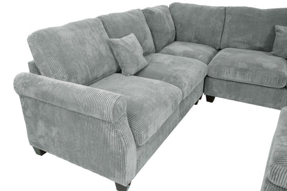 Fog Corduroy 4 Seat Sectional Sofa - Modern Living Room