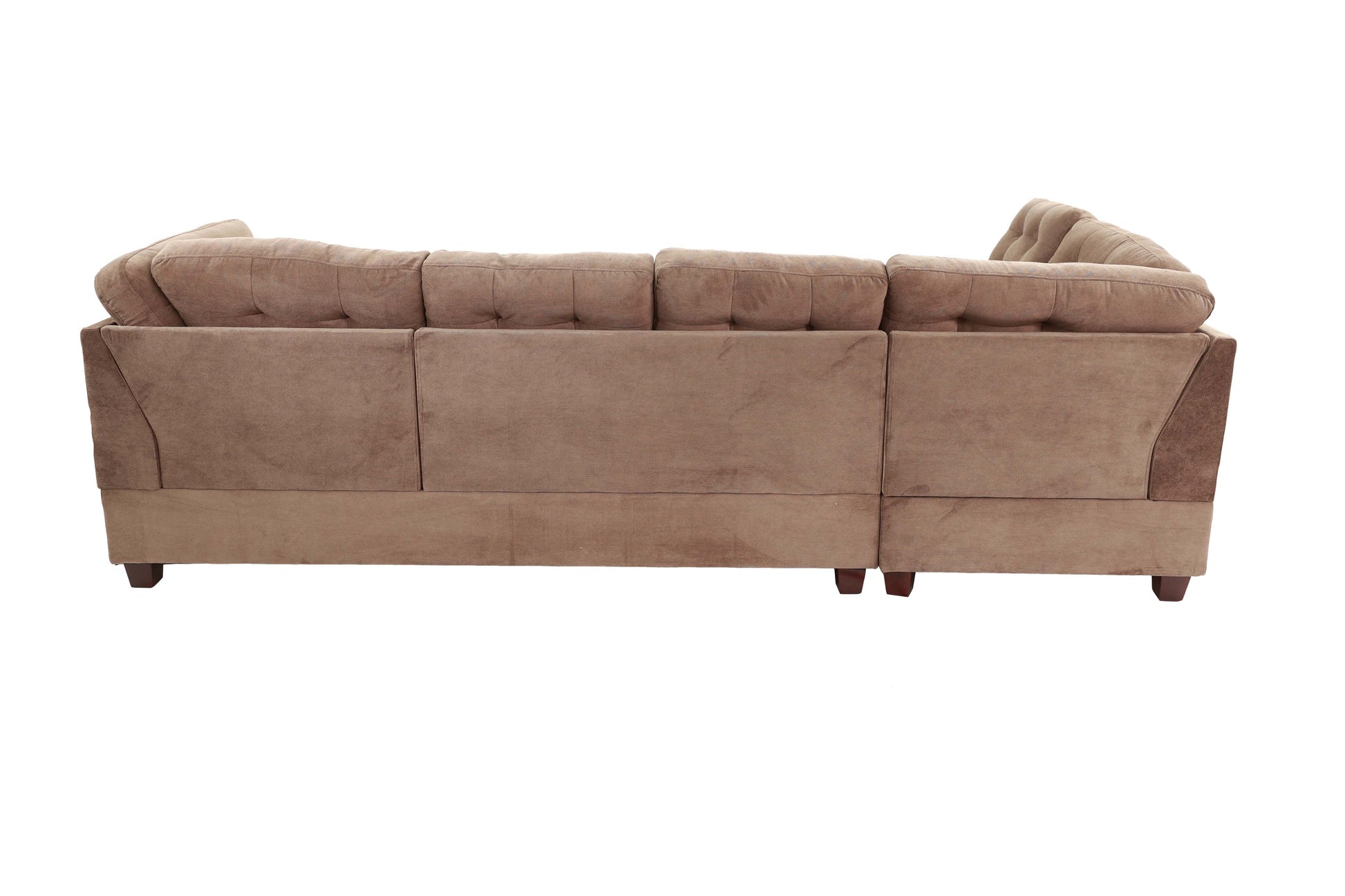 Large L-Shaped Suede Sectional Sofa - Neutral Truffle