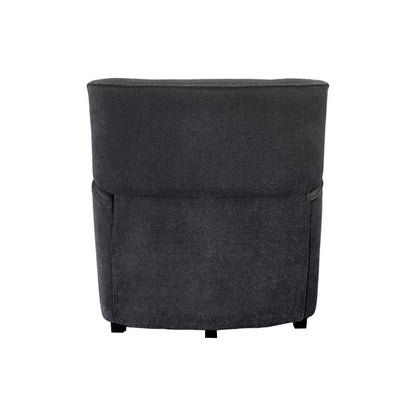 Grey Polyester Recliner - 3 Lock Positions for Living Room