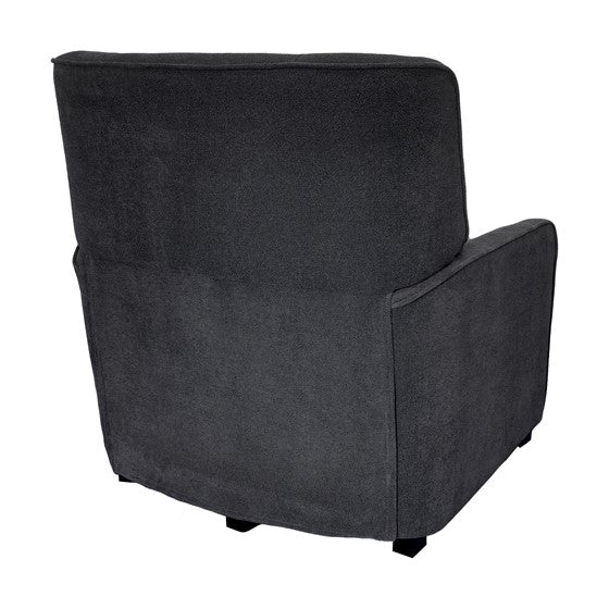 Grey Polyester Recliner - 3 Lock Positions for Living Room