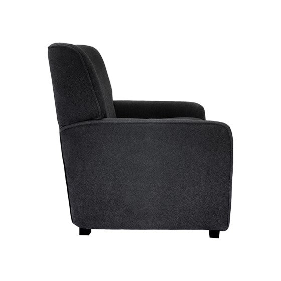Grey Polyester Recliner - 3 Lock Positions for Living Room