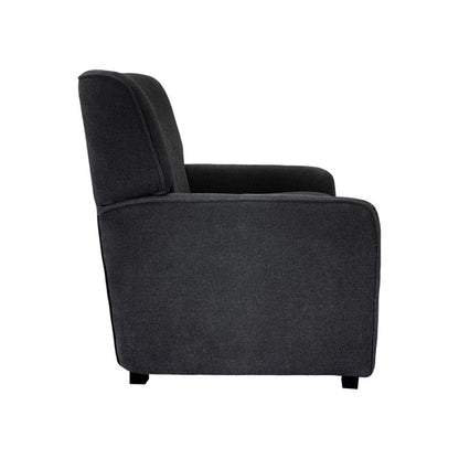 Grey Polyester Recliner - 3 Lock Positions for Living Room